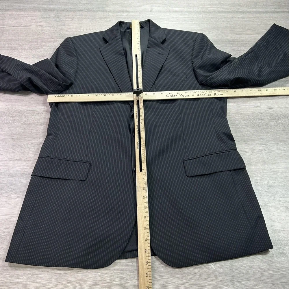 Brooks Brothers Blazer Mens 43R Gray Pinstripe 346 Stretch Wool Blend Two Button